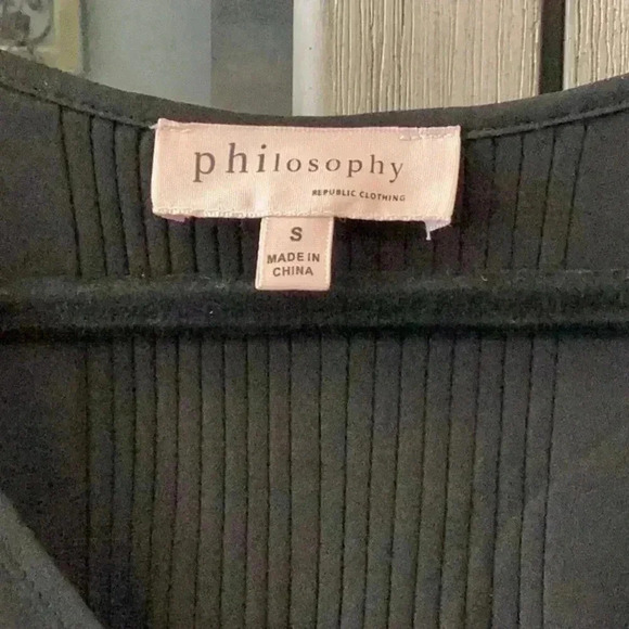 Philosophy Cold Shoulder Black Blouse - Picture 5 of 7